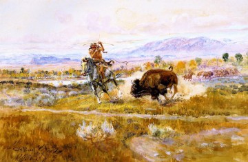 La lucha contra la carne 1925 Charles Marion Russell Indios Americanos Pinturas al óleo